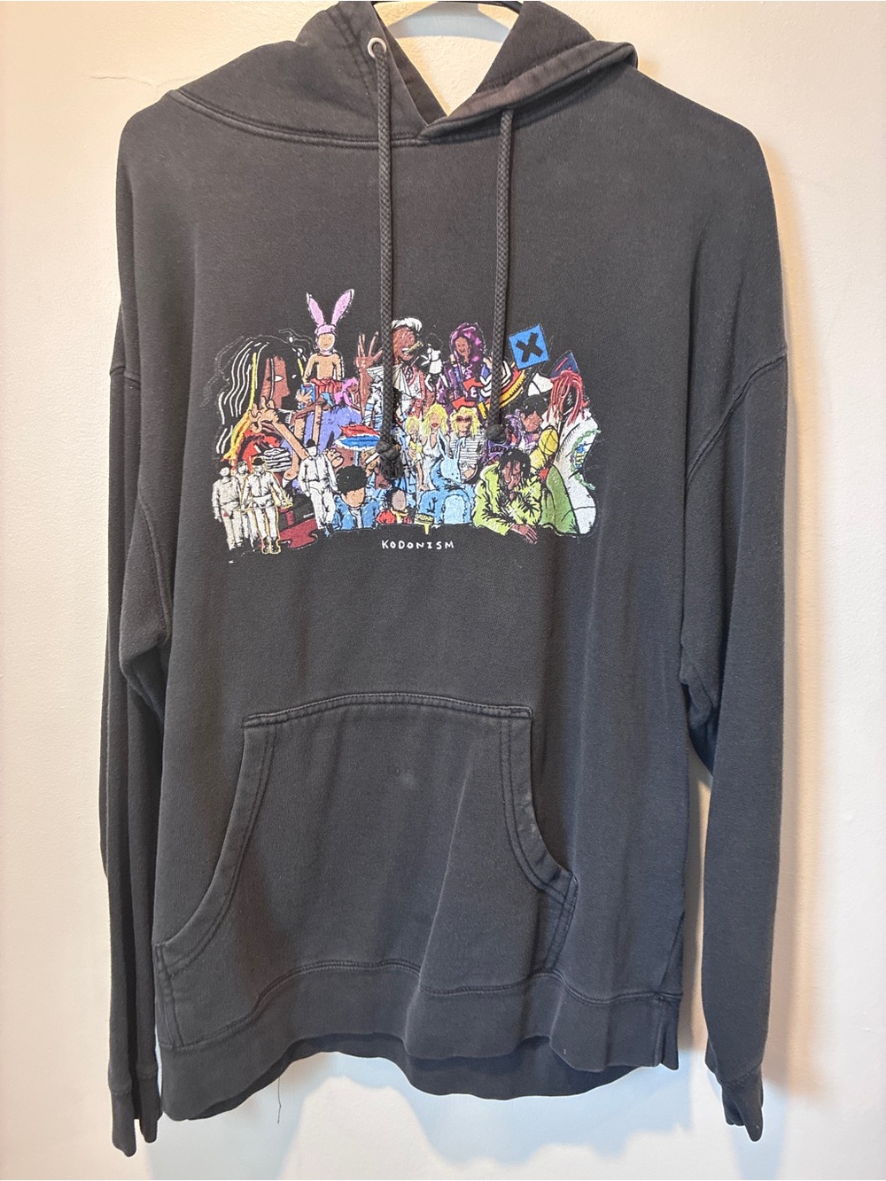 Kodonism Black Graphic Hoodie Sweatshirt - Men